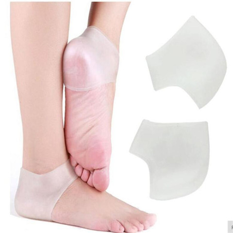 1 par de calcetines para el cuidado de los pies de silicona hidratante Gel tacón calcetines pie protectores de cuidado de la piel Anti grietas talón Protector alivio del dolor ► Foto 1/5