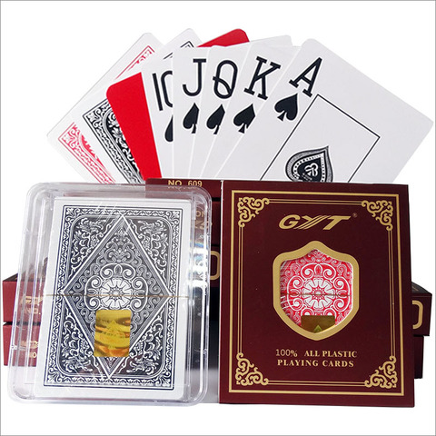 2 unids/lote GYT Poker Card,100% plástico naipe, lavable de doble cara muñeca polaco, Poke Size 2,48x3,46 inch, calidad del Casino, ► Foto 1/6