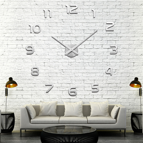 Reloj de pared 3d con diseño de espejo acrílico, pegatinas, accesorios de sala de estar, decorativo, para casa, reloj de pared ► Foto 1/6