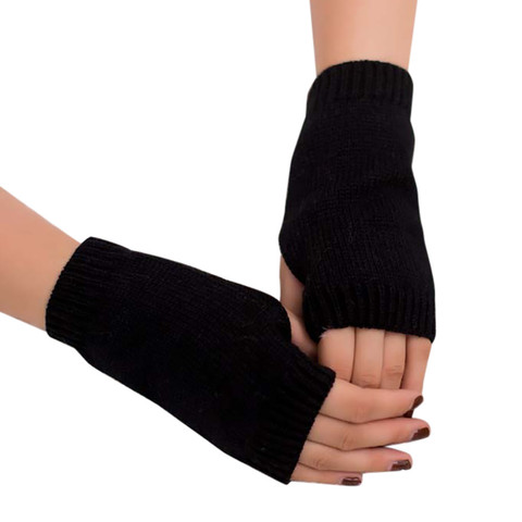 Sagace-guantes de invierno para brazo de punto sin dedos, guantes cálidos de Color sólido sin dedos, suaves, para mujeres y niñas, 2022 ► Foto 1/6