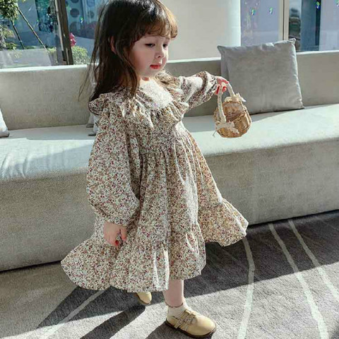 Vestido Floral de manga larga para niña, novedad, primavera 2022 ► Foto 1/6