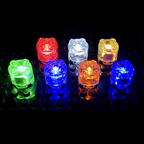 Uds 2x2 de punto de luz LED accesorios coloridos clásico de la educación emisor de luz Compatible con bloques de construcción lego Niño ► Foto 1/6