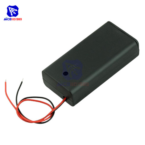 Diymore 2x1,5 V soporte de pilas AA caja de plástico con tapa/interruptor y Cable para Arduino ► Foto 1/4
