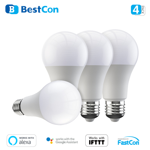 Controlador Broadlink BestCon LB1 4 unids/pack E27 Wifi inteligente bombillas Led hogar Luz con Control remoto bombilla regulable funciona con Alexa Google ► Foto 1/6