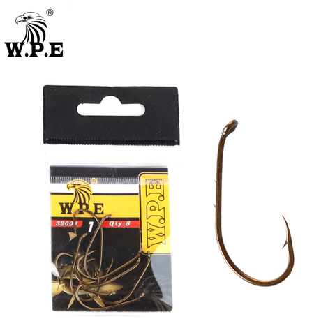 W.P.E marca gancho de pesca 5-10 unids/pack púas gancho tamaño #1-4 #1/0-#4/0 pesca coreano de acero al carbono de alta gancho aparejos de pesca ► Foto 1/6