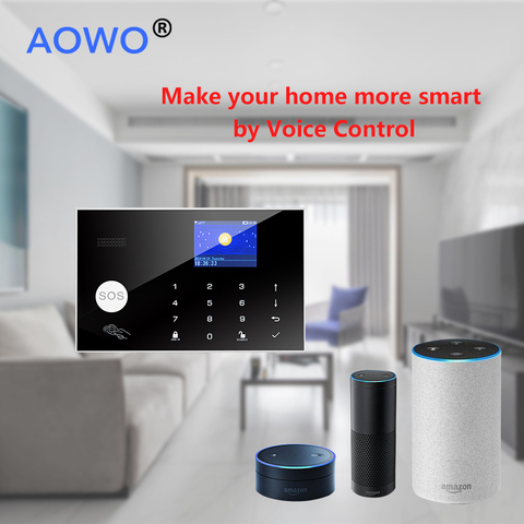 GSM alarma sistema WiFi inalámbrico ALARMA DE SEGURIDAD PARA EL HOGAR Alexa Tuya inteligente alarma de Casa Tuya sistema RFID SOS apoyo Google Alexa ► Foto 1/6