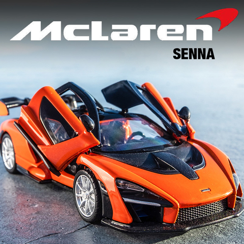 1/32 fundido a presión McLaren Senna deportes juguete de modelo de coche simulación de aleación sonido luz atrás Supercar juguetes vehículo para niños regalo ► Foto 1/6