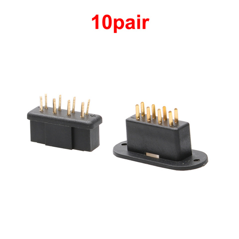 10 pares de conectores chapados en oro, conector MPX de 8 pines, enchufes Multiplex, conectores multiservo para Hobby RC, modelo de coche, piezas de avión ► Foto 1/6