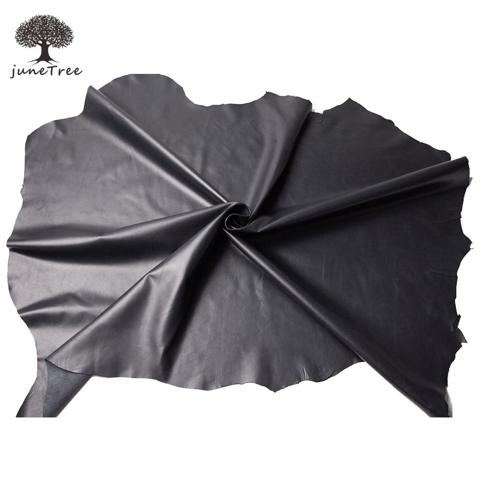 Junetree-bolso safa de cuero de oveja, piel de oveja auténtica, 0,5-0,9mm, 60x30cm, 30x30cm, Color negro suave, artesanía de cuero ► Foto 1/6