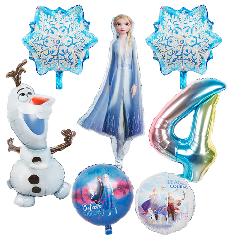 Globos de aluminio de elsa, olaf, Disney, Frozen, Baby shower, niña, muñeco de nieve, decoraciones para fiesta de cumpleaños, juguetes para niños, globos de aire, 1 ud. ► Foto 1/6