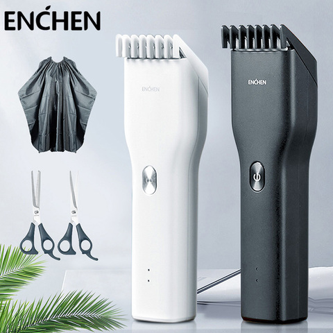 ENCHEN-cortadora de pelo eléctrica portátil para hombres y niños, cortador de pelo inalámbrico recargable, uso familiar ► Foto 1/6