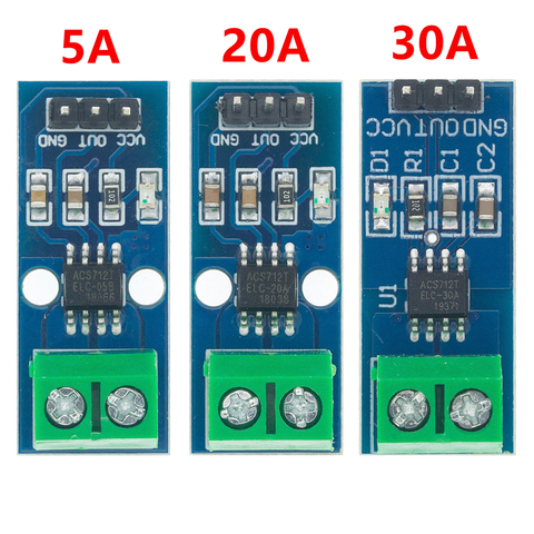 1 unids ACS712 5A/ACS712 20A/ACS712 30A Hall Sensor de corriente para ACS712 modelo ACS712 5A 20A 30A ► Foto 1/6