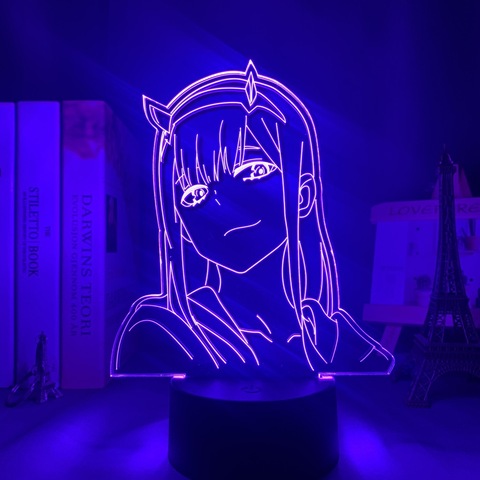 Lámpara de estilo anime en 3D, luz nocturna con diseño de Zero Two, manga Darling In The Franxx, decoración para dormitorio juvenil, regalo para chico o chica ► Foto 1/6