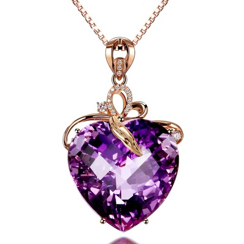 Colgante de mosaico en forma de corazón para mujer, Cristal púrpura Popular de plata 925, accesorios de joyería, regalos ► Foto 1/6