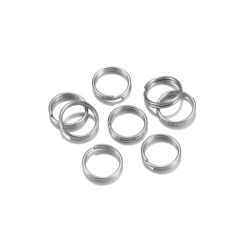 Unids/lote de anillos de doble bucle de acero inoxidable, 5-15mm, compatibles con conectores de llavero para fabricación de joyas, accesorios, 100 ► Foto 1/6