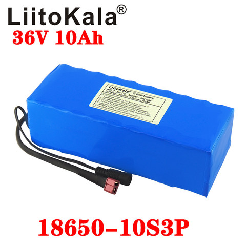 LiitoKala-batería de litio para bicicleta eléctrica, 36V, 10Ah, 500W, alta potencia y capacidad, 42V, 18650, motor de bicicleta eléctrica, scooter con BMS ► Foto 1/5