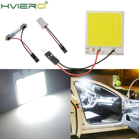 Lámpara led blanca de 48Smd C5W Cob para Interior de coche, lámpara de mapa, luz de estacionamiento, Bombilla de techo, 3 adaptadores cc 12v, 1 ud. ► Foto 1/6