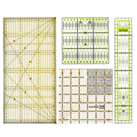 Regla de Patchwork acrílico de doble Color para corte de sastre, herramienta de medición de costura, regla de dibujo ► Foto 1/6