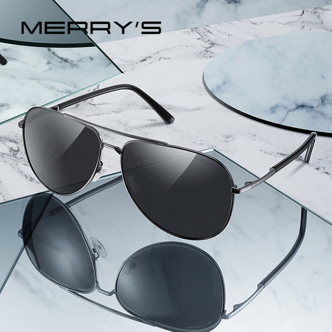 MERRYS diseño hombres piloto gafas de sol para conducir, para pescar clásico lente polarizado HD hombre gafas UV400 protección S8336 ► Foto 1/6