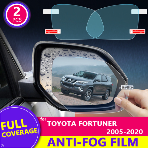La cubierta completa Anti niebla película impermeable para Toyota Fortuner 2005 -2022 AN50 AN60 AN150 AN160 Hilux SW4 SR5 espejo retrovisor de protección ► Foto 1/6