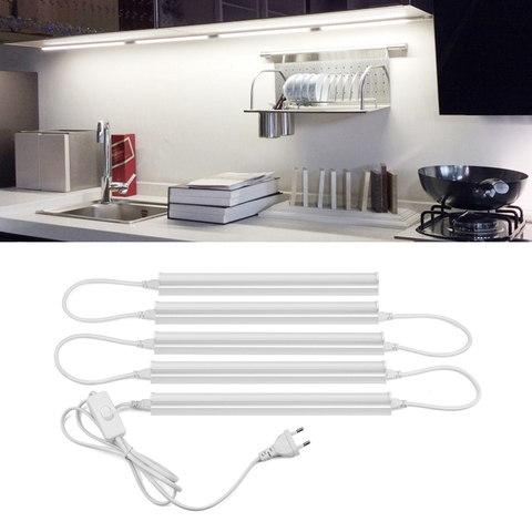 Lámpara LED T5 debajo del armario, luz de 220V con interruptor de enchufe de la UE para cocina, 6W, 10W, luces de pared para el hogar, tubo de luz fluorescente ► Foto 1/6