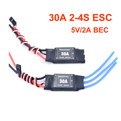 Controlador de velocidad ESC de 1 piezas 30A 2-4S con 5 V/2A BEC para Motor sin escobillas RC avión Helicóptero Quadcopter avión ► Foto 1/5