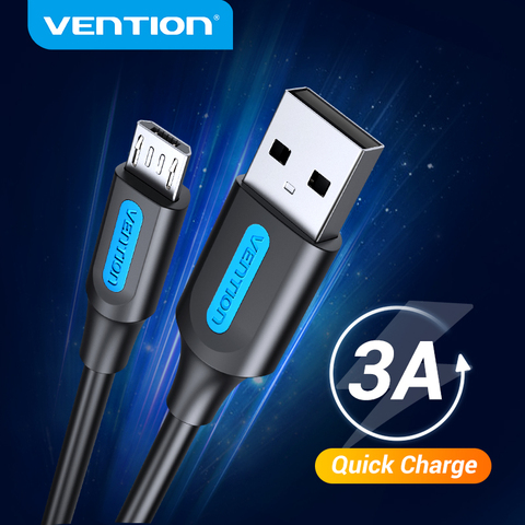 Vention-Cable Micro USB de carga rápida 3A, Cable de datos USB para Samsung S7 S6 Note Xiaomi Huawei HTC, cargador de teléfono móvil ► Foto 1/6