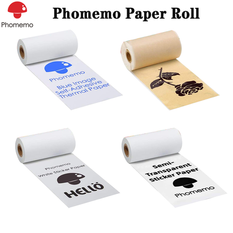 Phomemo rollo de papel pegatina imprimible térmico autoadhesivo Etiqueta de foto de papel barato para Phomemo M02/M02S/M02Pro impresora de bolsillo ► Foto 1/6