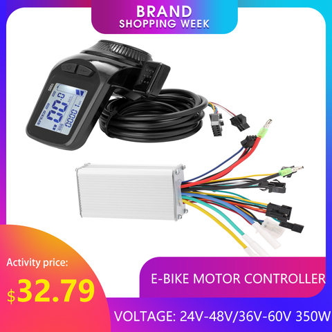 Motor sin escobillas para bicicleta eléctrica, Kit de controlador de 350W 24-48V/36-60V, Panel de pantalla LCD Acelerador de pulgar ► Foto 1/6