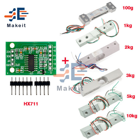 HX711 MÓDULO DE CA Sensor 1kg de peso 2kg 3kg 5kg 10kg 100g de la célula de carga para pesaje Sensor de presión herramientas de medición ► Foto 1/6