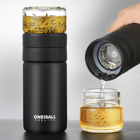 ONEISALL-termo de acero inoxidable de 580ml para té, taza térmica de regalo de Navidad con aislamiento de té para oficina ► Foto 1/6