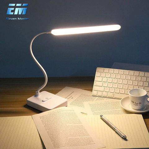 Lámpara de escritorio plegable LED recargable por USB, protección para los ojos, lámpara de mesa de lectura regulable táctil, luz Led de 3 niveles, Color ZZD0008 ► Foto 1/6