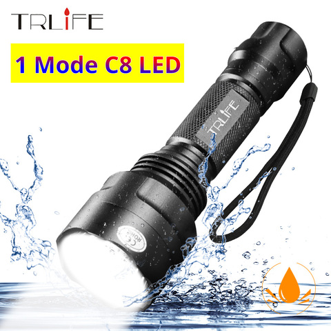 Linterna profesional C8 para caza, luz Flash táctica T6 L2, LED, resistente al agua, de aluminio, para senderismo y Camping, 1 modo, 18650 ► Foto 1/6