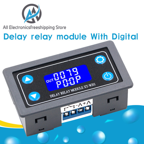 DC12V Digital LED módulo de relé de retardo de tiempo programable relé temporizador interruptor de Control de tiempo el ciclo con el caso para el interior ► Foto 1/6