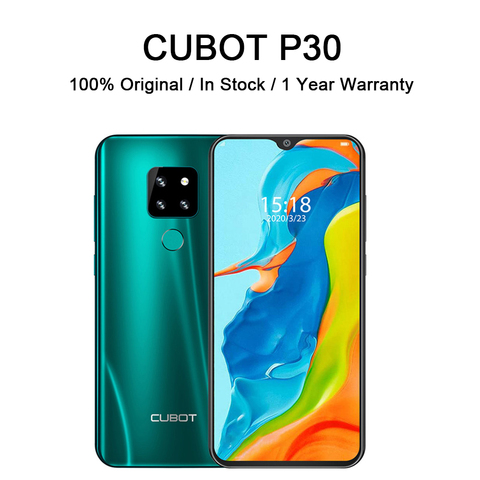 CUBOT-teléfono inteligente P30, 4GB + 64GB, Helio P23, cámara Triple trasera IA, 4000mAh, reconocimiento de huella dactilar, identificación facial, Android 9,0 Pie ► Foto 1/6