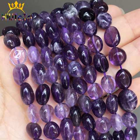 8-10mm Irregular púrpura amatistas de cristal de perlas naturales perlas sueltas para fabricación de joyería DIY pendientes pulsera accesorios 15'' ► Foto 1/6