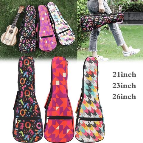 Bolsa portátil para ukelele de 21 / 23 / 26 pulgadas, Colorida funda blanda de esponja de 10mm, Mini mochila impermeable para guitarra ► Foto 1/6