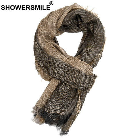 SHOWERSMILE-bufanda de estilo británico para hombre, bufandas de retales de color caqui, negro, gris, azul marino, 180cm x 110cm, Otoño e Invierno ► Foto 1/1