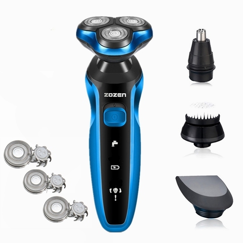 Afeitadora eléctrica recargable para hombre, afeitadora, limpieza de máquinas, Barba, resistente al agua, en seco y mojado, lavable, ZN1159 ► Foto 1/6