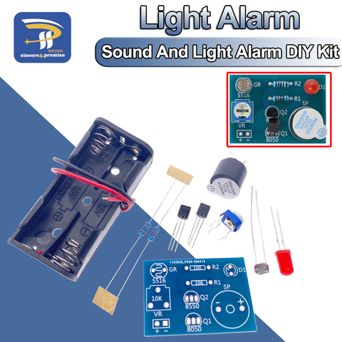 Fotosensible de sonido de alarma luz DIY Kit de producción invención de la Asamblea y sonido Módulo Sensor de luz dispositivo Suite ► Foto 1/6