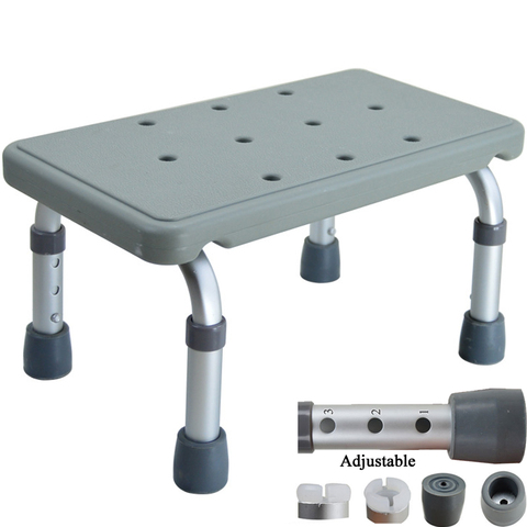 Taburete de baño médico militar para ancianos, silla de ducha con asiento ajustable para banco de acampada, seguro, anticaída, para embarazadas, chico ► Foto 1/6
