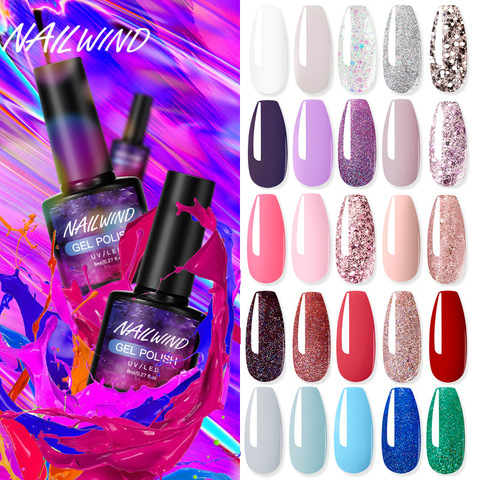 Esmalte de uñas de Gel Nailwind, arte de manicura arcoíris para barniz híbrido, extensión de Poly, capa superior para Base UV, laca de uñas permanente ► Foto 1/6