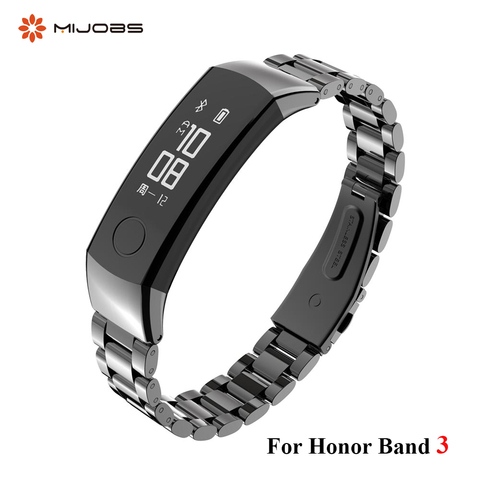Pulsera Honor Band 3 DE ACERO INOXIDABLE para Huawei Honor Band 3 correa de Metal pulseras con herramienta de reparación accesorio ajustable ► Foto 1/6