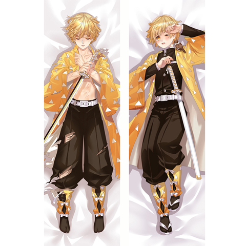 Cazadora de Kimetsu no Yaiba Anime Cosplay cuerpo amorosa funda para almohada Agatsuma Zenitsu Dakimakura funda de cojín abrazar regalo Otaku ► Foto 1/6