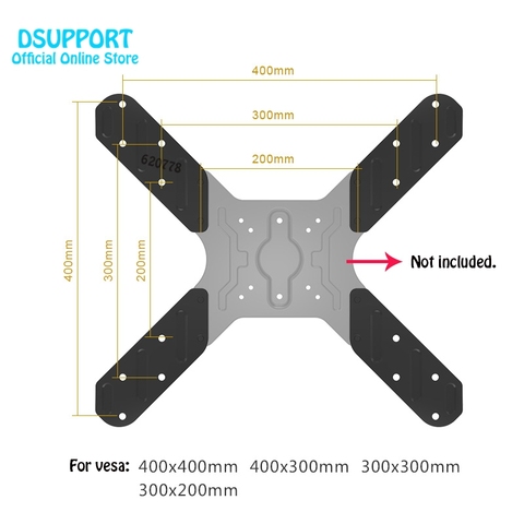 Adaptador de extensión VESA de 200x200mm a 400x400mm para montaje de TV y soporte de Monitor ► Foto 1/4