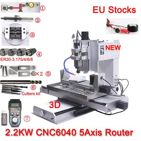 CNC de 5 ejes enrutador CNC de la máquina de grabado USB 6040 bola tornillo CNC Pilar Tipo de aluminio de madera de Metal de cobre nueva fresadora máquina de 2022 ► Foto 1/6