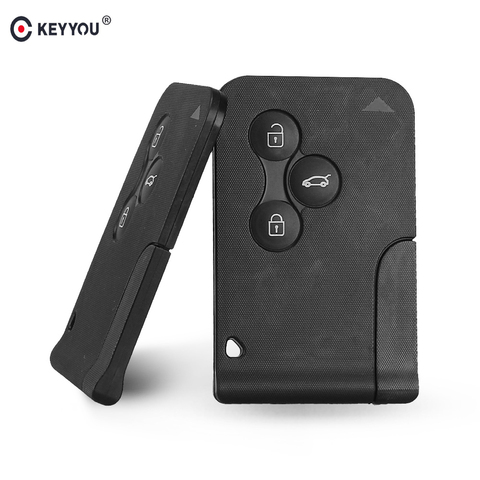 KEYYOU-Llave de control remoto para coche Renault, funda inteligente de 3 botones con chip con hoja de inserción de emergencia o clave remota inteligente para vehículo Renault Megane Scenic 2003-2008 ► Foto 1/5