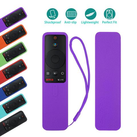 Fundas respetuosas con la piel para xiaomi mi tv box s bluetooth voz control remoto inteligente funda de silicona a prueba de golpes protección ► Foto 1/6