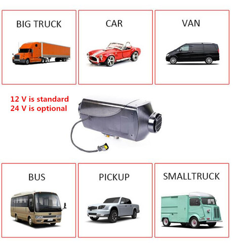 Calentador diésel webasto de 12v y 5kW con silenciador, dispositivo de calefacción de inducción con tanque y pantalla LCD, mando a distancia, para estacionamiento ► Foto 1/6