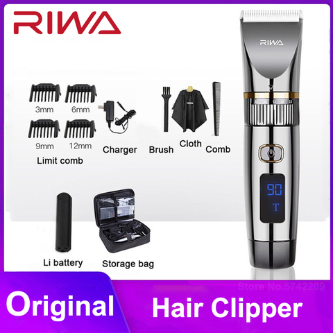 RIWA-cortadora de pelo eléctrica para hombre, RE-6501T de peluquero inalámbrico, conjunto completo, cortador de pelo, pantalla Led, profesional ► Foto 1/6